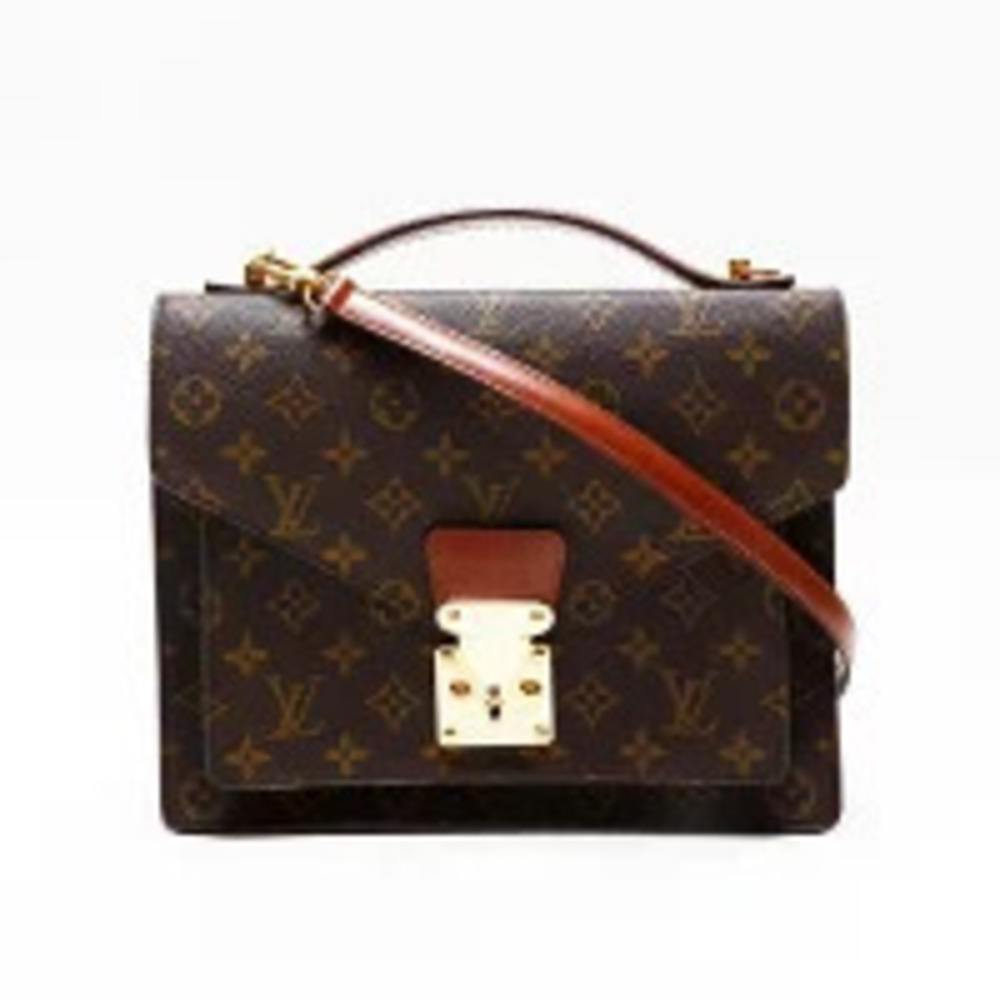 Louis Vuitton Monogram Shoulder Monceau Brown Bag